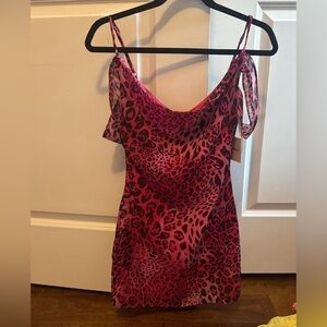 Superdown Pink Leopard Mini Dress